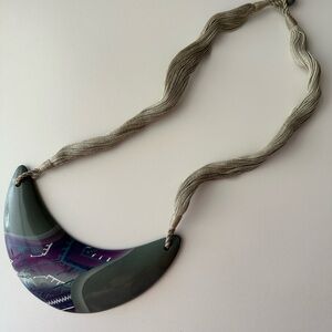 Elegant Vintage Gray and Purple Necklace
